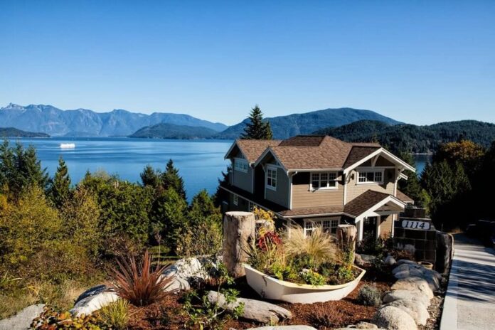 House with trees around near a body of water